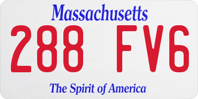 MA license plate 288FV6