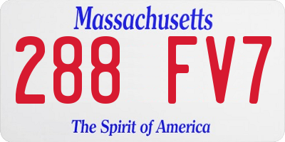 MA license plate 288FV7