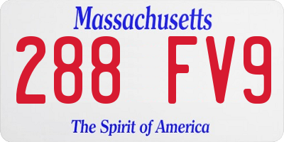 MA license plate 288FV9