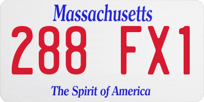 MA license plate 288FX1