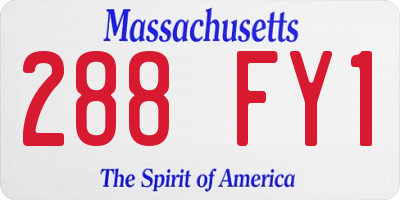 MA license plate 288FY1