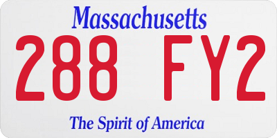 MA license plate 288FY2
