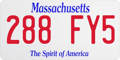 MA license plate 288FY5