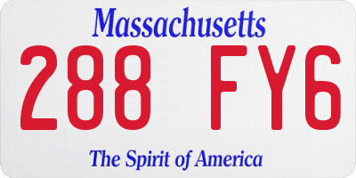 MA license plate 288FY6