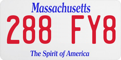 MA license plate 288FY8