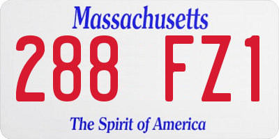 MA license plate 288FZ1