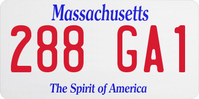 MA license plate 288GA1