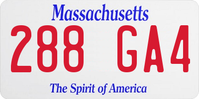 MA license plate 288GA4
