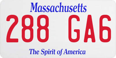 MA license plate 288GA6