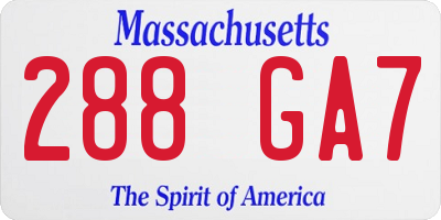 MA license plate 288GA7