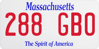 MA license plate 288GB0