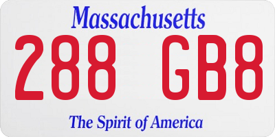 MA license plate 288GB8