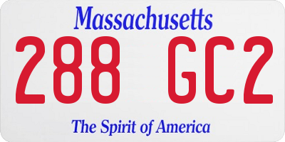 MA license plate 288GC2