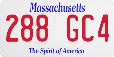 MA license plate 288GC4