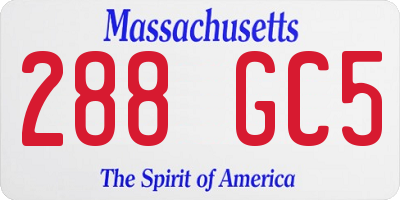 MA license plate 288GC5