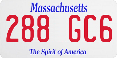 MA license plate 288GC6