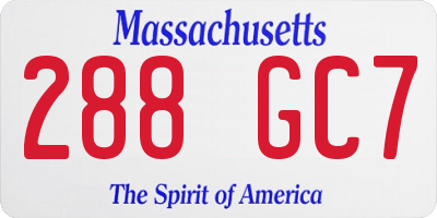 MA license plate 288GC7