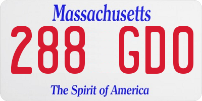 MA license plate 288GD0