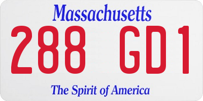 MA license plate 288GD1