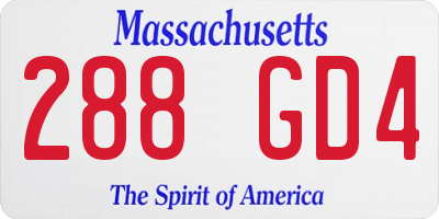 MA license plate 288GD4