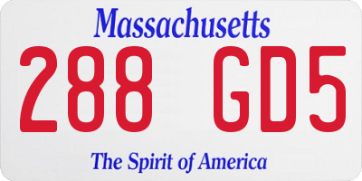 MA license plate 288GD5