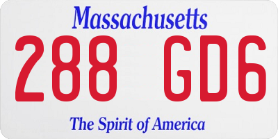 MA license plate 288GD6