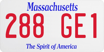 MA license plate 288GE1