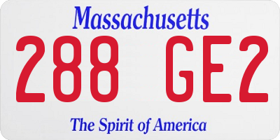MA license plate 288GE2