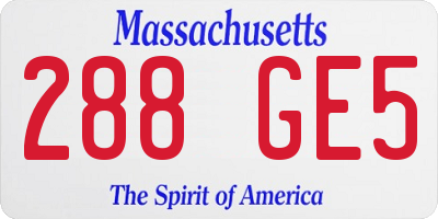 MA license plate 288GE5