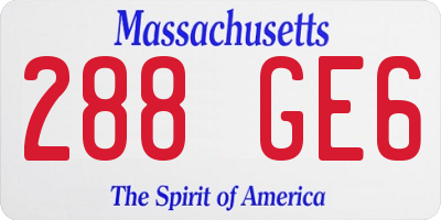 MA license plate 288GE6