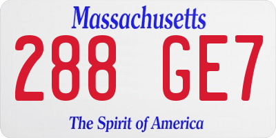 MA license plate 288GE7