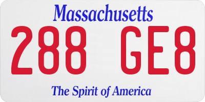 MA license plate 288GE8