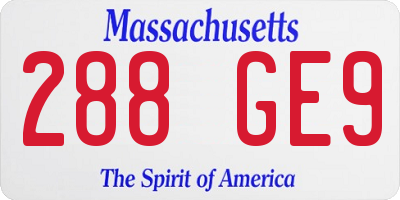 MA license plate 288GE9