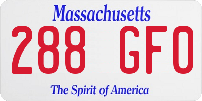 MA license plate 288GF0