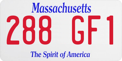 MA license plate 288GF1