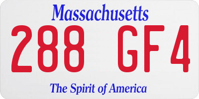 MA license plate 288GF4