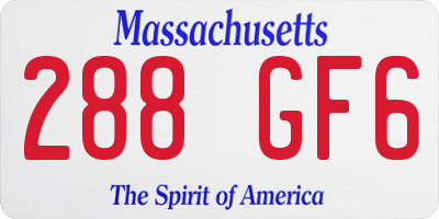 MA license plate 288GF6