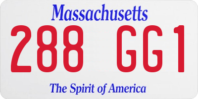 MA license plate 288GG1
