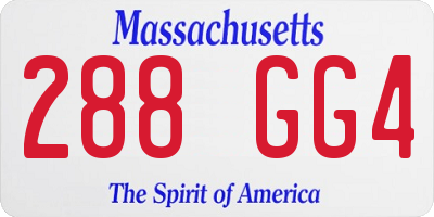 MA license plate 288GG4