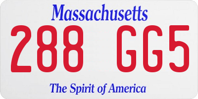MA license plate 288GG5