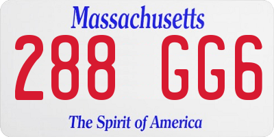 MA license plate 288GG6