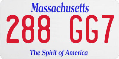 MA license plate 288GG7