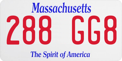 MA license plate 288GG8