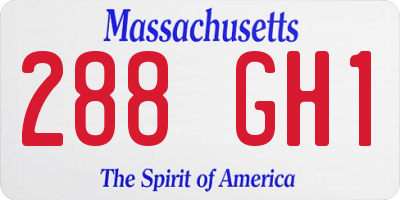 MA license plate 288GH1