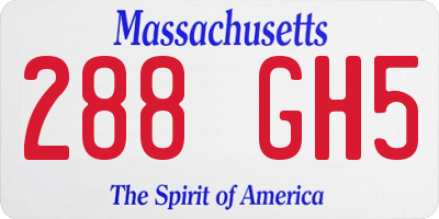 MA license plate 288GH5