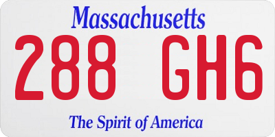MA license plate 288GH6