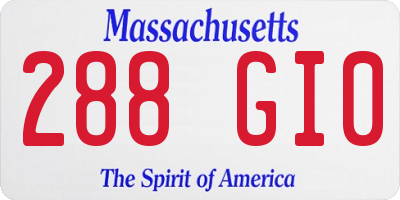 MA license plate 288GI0