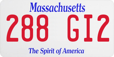 MA license plate 288GI2