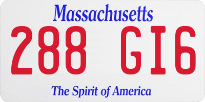 MA license plate 288GI6