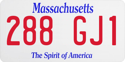 MA license plate 288GJ1